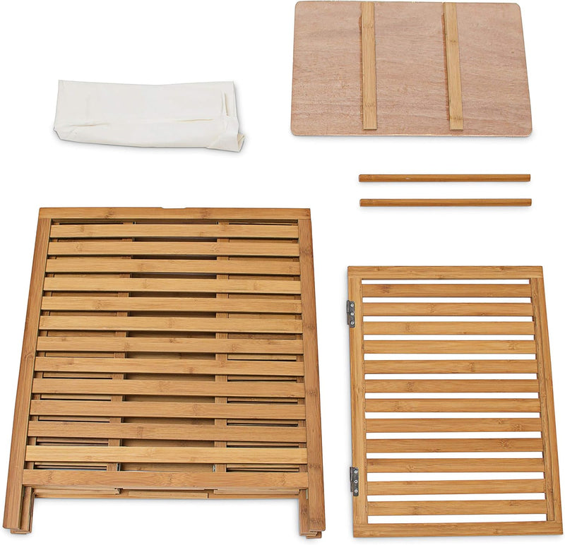 Wooden Laundry Hamper Linen Basket 100L Natural Bamboo