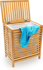 Wooden Laundry Hamper Linen Basket 100L Natural Bamboo