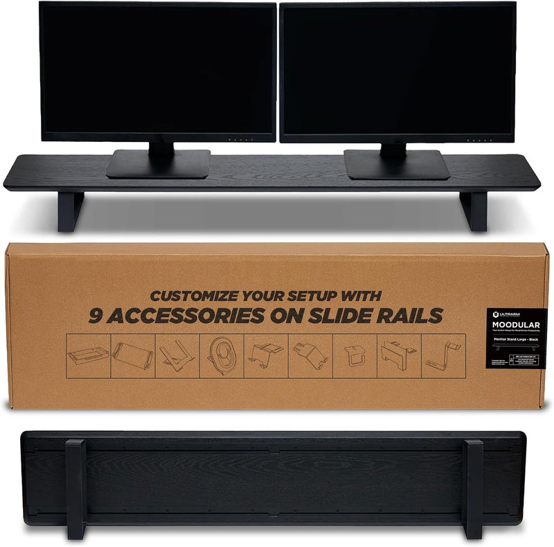 Wooden Monitor Stand Desk Organiser Large 45.6"