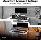 Wooden Monitor Stand Desk Organiser Large 45.6"