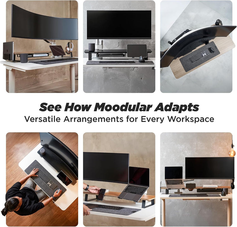 Wooden Monitor Stand Desk Organiser Large 45.6"