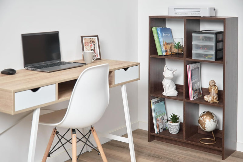 Wooden Open Shelf 6 Cube Storage Unit Organiser