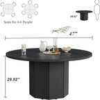 Round Dining Table for 4-6 People Faux Marble
