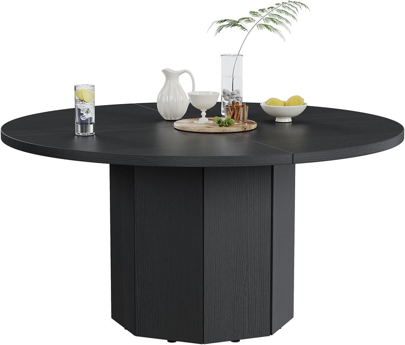 Round Dining Table for 4-6 People Faux Marble
