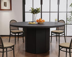 Round Dining Table for 4-6 People Faux Marble