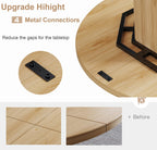 Wooden Round Dining Table for 4 Modern Farmhouse