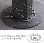 Round Dining Table for 4-6 People Faux Marble