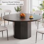 Round Dining Table for 4-6 People Faux Marble