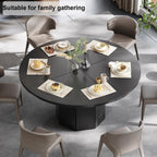 Round Dining Table for 4-6 People Faux Marble