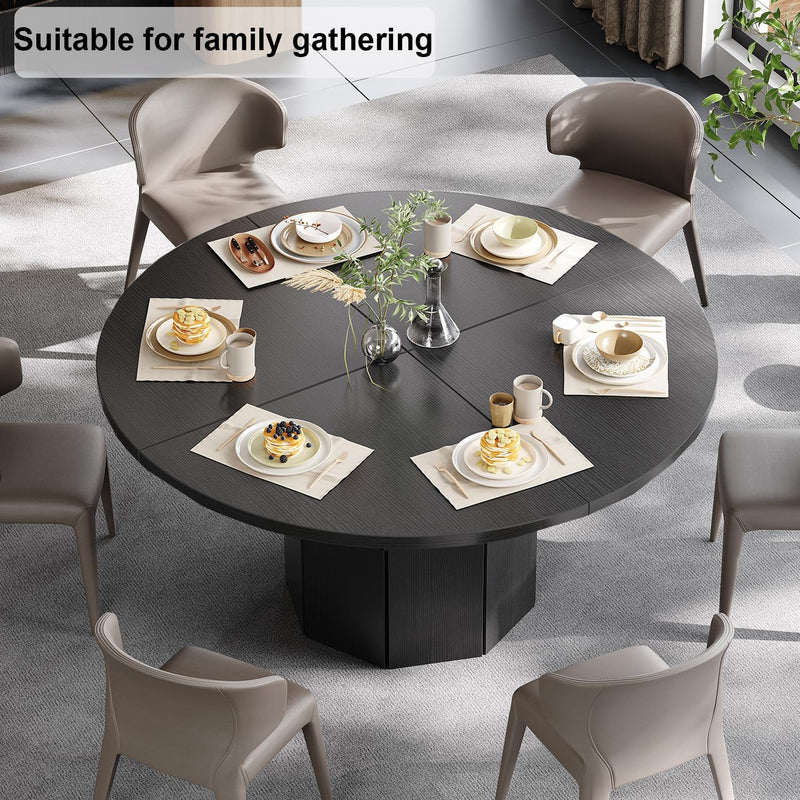 Round Dining Table for 4-6 People Faux Marble
