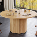 Wooden Round Dining Table for 4 Modern Farmhouse