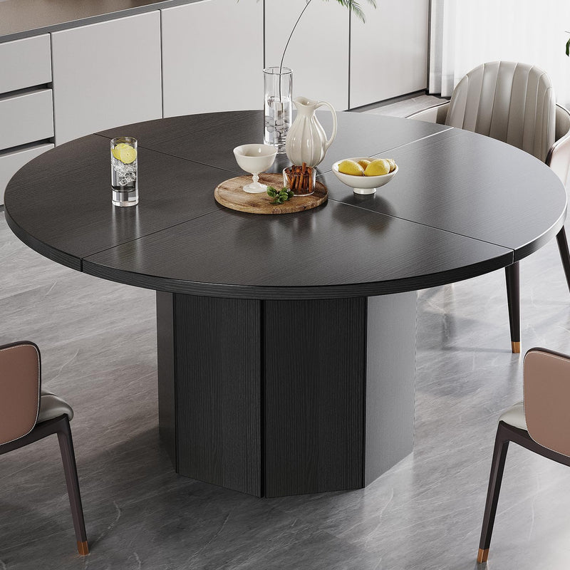 Round Dining Table for 4-6 People Faux Marble