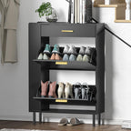 Wooden Shoe Cupboard with 2 Flip Drawers