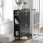 Wooden Shoe Cupboard with 2 Flip Drawers