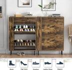 Wooden Shoe Cupboard with 2 Flip Drawers