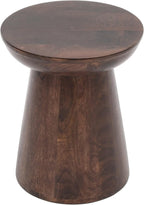 Wooden Side Table Round Solid Mango Wood Bedside