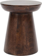 Wooden Side Table Round Solid Mango Wood Bedside