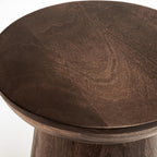 Wooden Side Table Round Solid Mango Wood Bedside