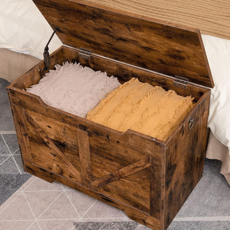 Wooden Storage Chest Trunk Bench with Lid Large
