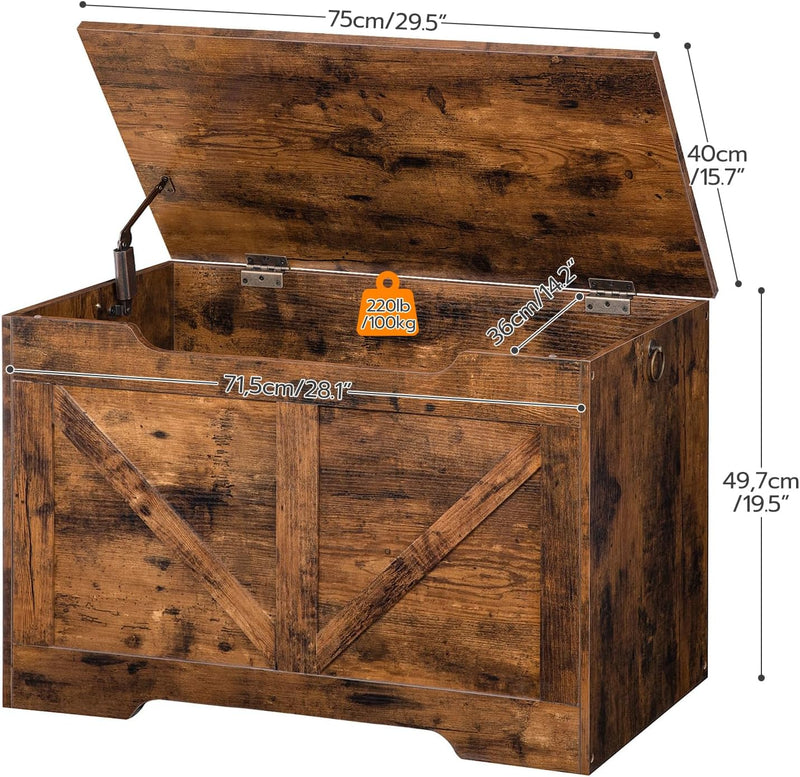 Wooden Storage Chest Trunk Bench with Lid Large