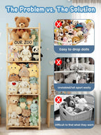 Wooden Stuffed Animal Storage 3 Tier Soft Toy