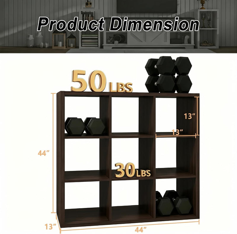 Wooden Thick Frame 6 Cube Storage Organiser Shelf