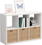 Wooden Thick Frame 6 Cube Storage Organiser Shelf