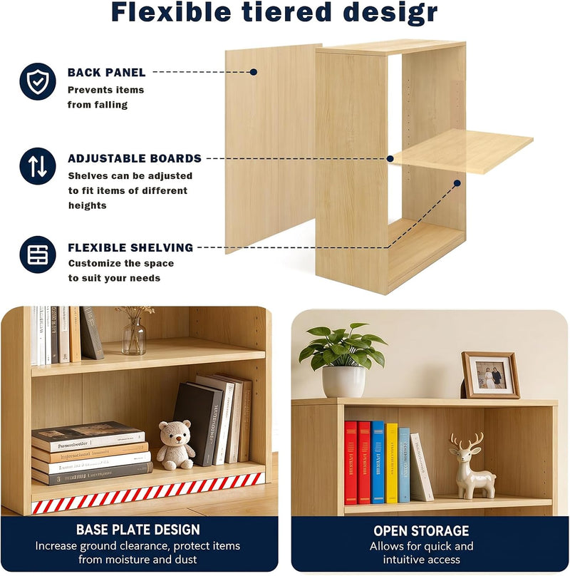 Wooden Thick Frame 6 Cube Storage Organiser Shelf