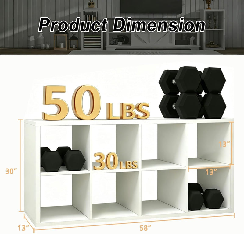 Wooden Thick Frame 6 Cube Storage Organiser Shelf
