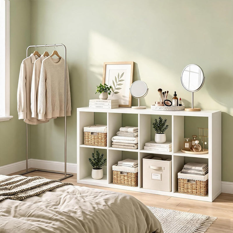 Wooden Thick Frame 6 Cube Storage Organiser Shelf