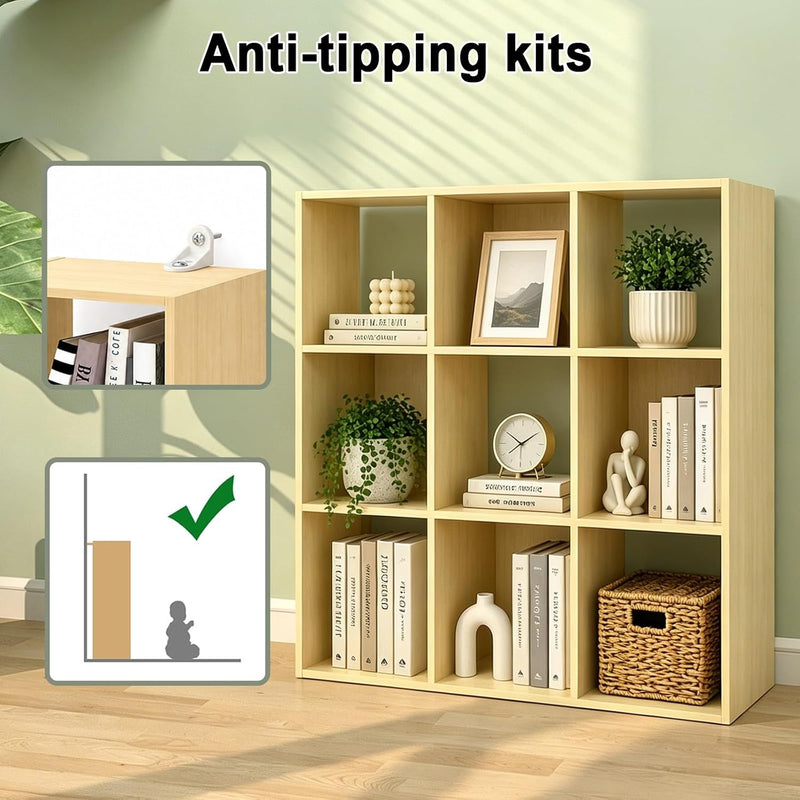 Wooden Thick Frame 6 Cube Storage Organiser Shelf
