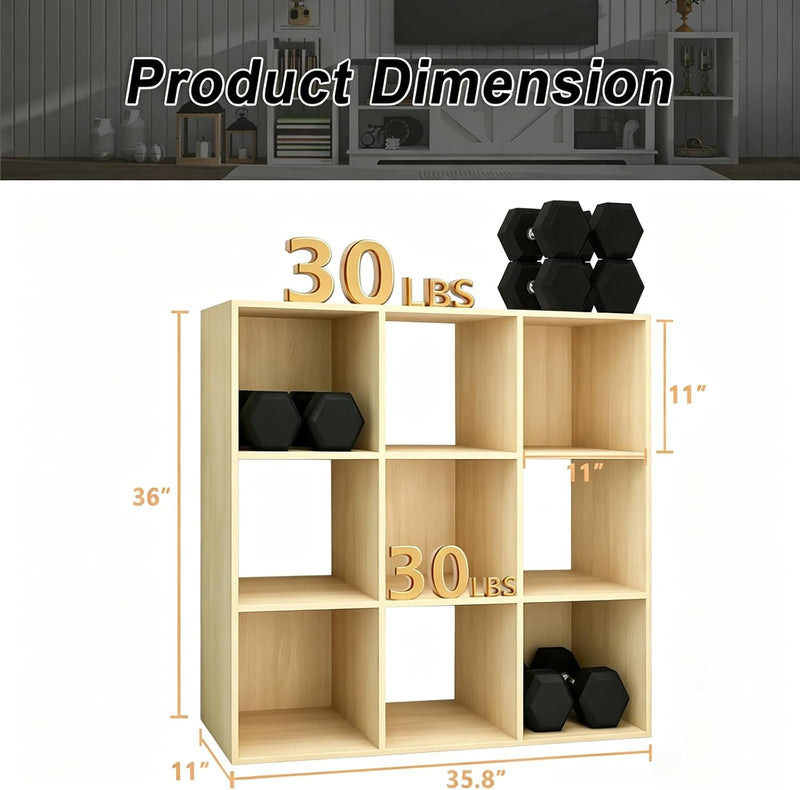 Wooden Thick Frame 6 Cube Storage Organiser Shelf