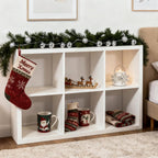 Wooden Thick Frame 6 Cube Storage Organiser Shelf