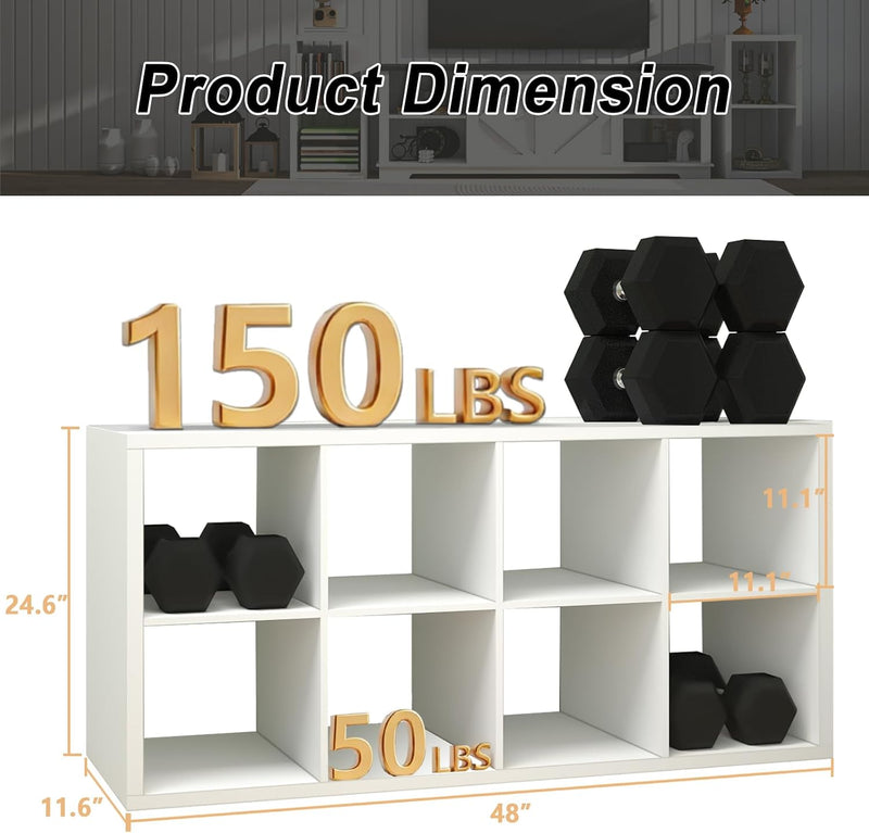 Wooden Thick Frame 6 Cube Storage Organiser Shelf