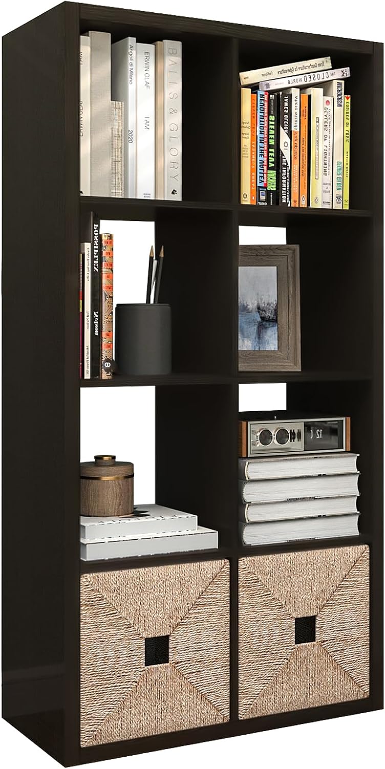Wooden Thick Frame 6 Cube Storage Organiser Shelf