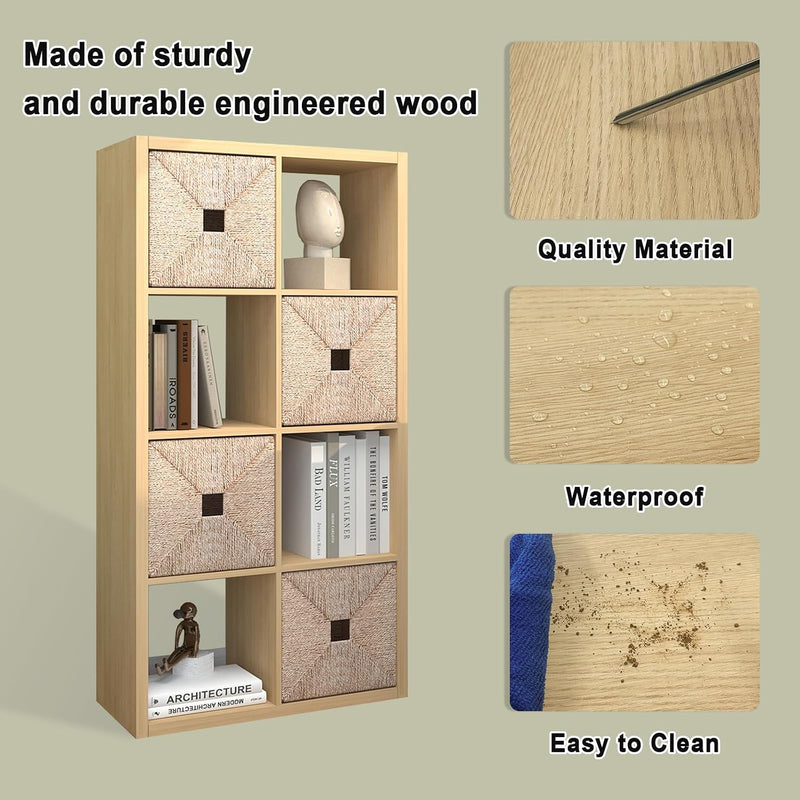Wooden Thick Frame 6 Cube Storage Organiser Shelf