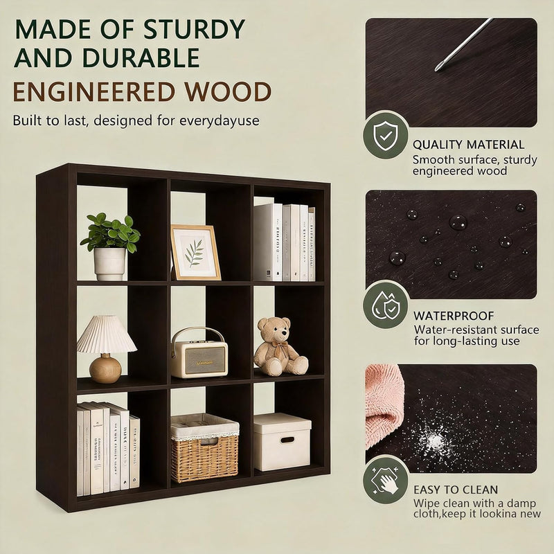 Wooden Thick Frame 6 Cube Storage Organiser Shelf