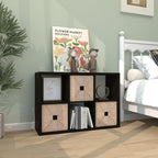 Wooden Thick Frame 6 Cube Storage Organiser Shelf
