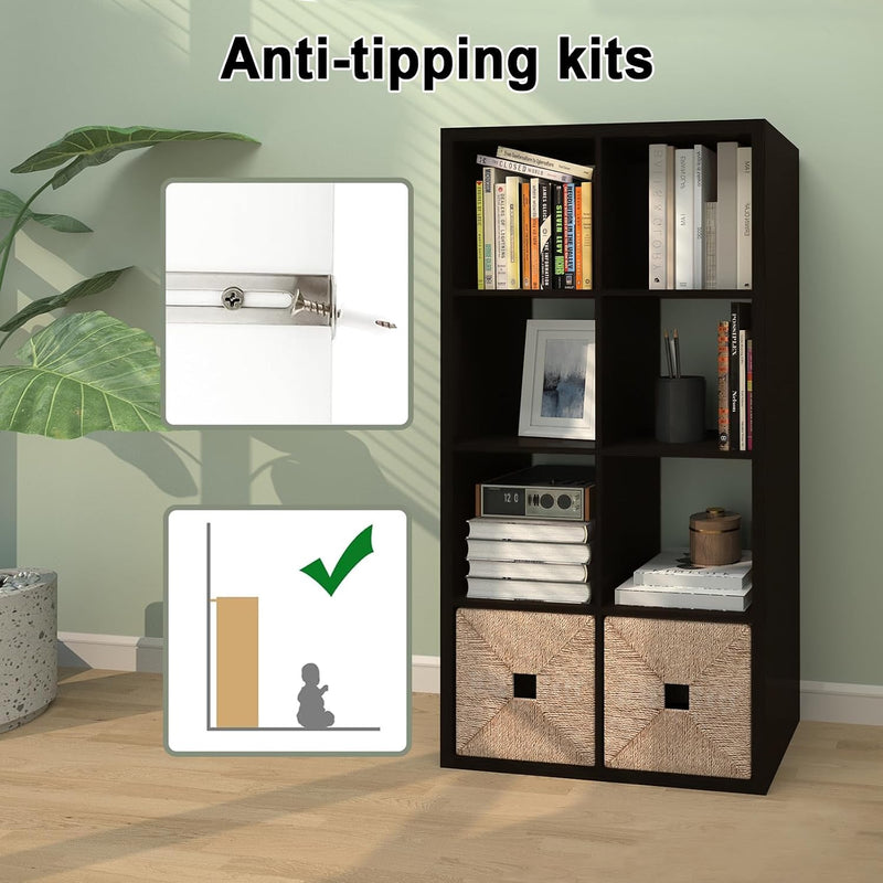 Wooden Thick Frame 6 Cube Storage Organiser Shelf