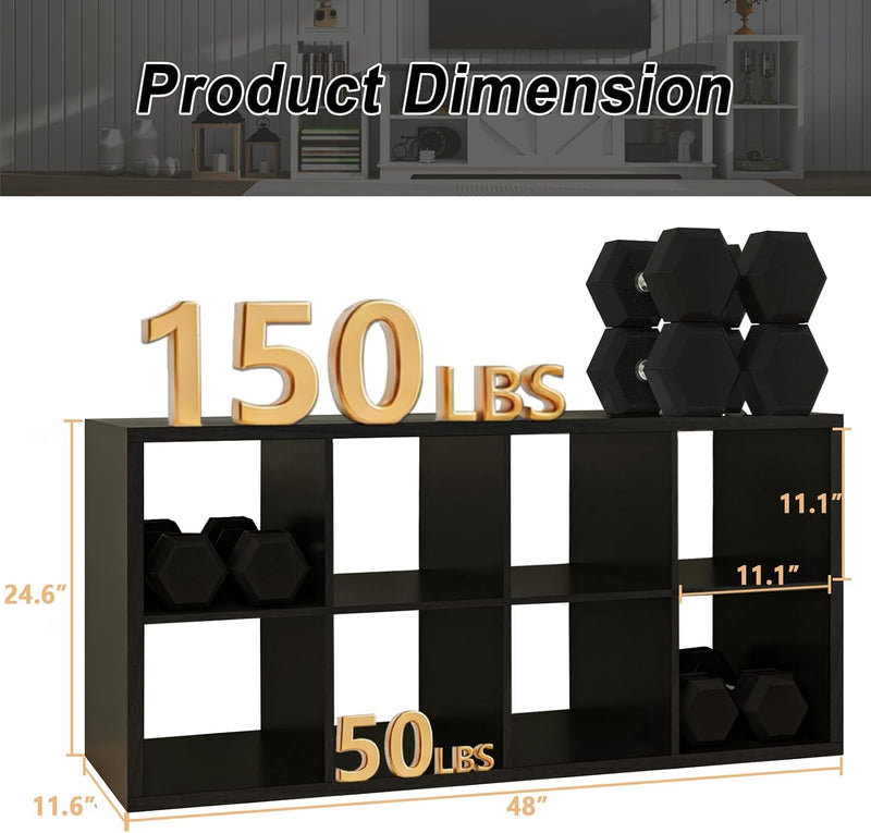 Wooden Thick Frame 6 Cube Storage Organiser Shelf