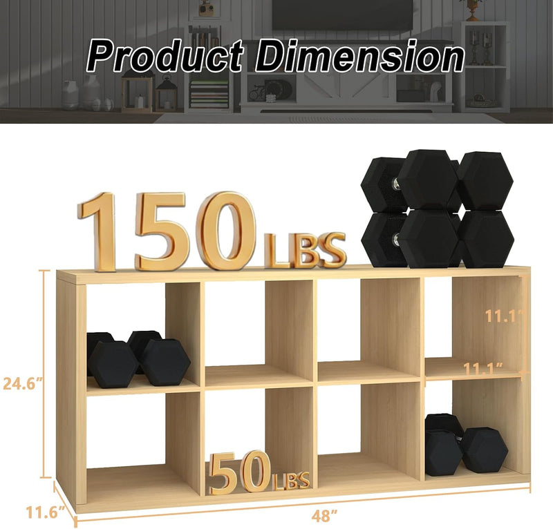 Wooden Thick Frame 6 Cube Storage Organiser Shelf