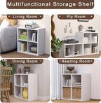 Wooden Thick Frame 6 Cube Storage Organiser Shelf