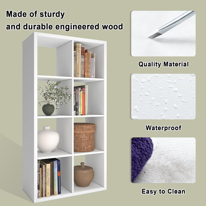 Wooden Thick Frame 6 Cube Storage Organiser Shelf