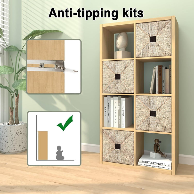 Wooden Thick Frame 6 Cube Storage Organiser Shelf