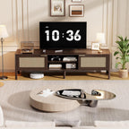 Wooden TV Stand Cabinet Rattan Unit