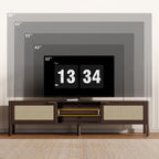 Wooden TV Stand Cabinet Rattan Unit