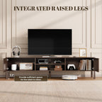 Wooden TV Stand Cabinet Rattan Unit