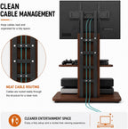 Wooden TV Stand with 2 Shelves for 32–65