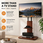 Wooden TV Stand with 2 Shelves for 32–65