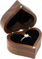 Wooden Wedding Ring Box Walnut Jewelry Storage